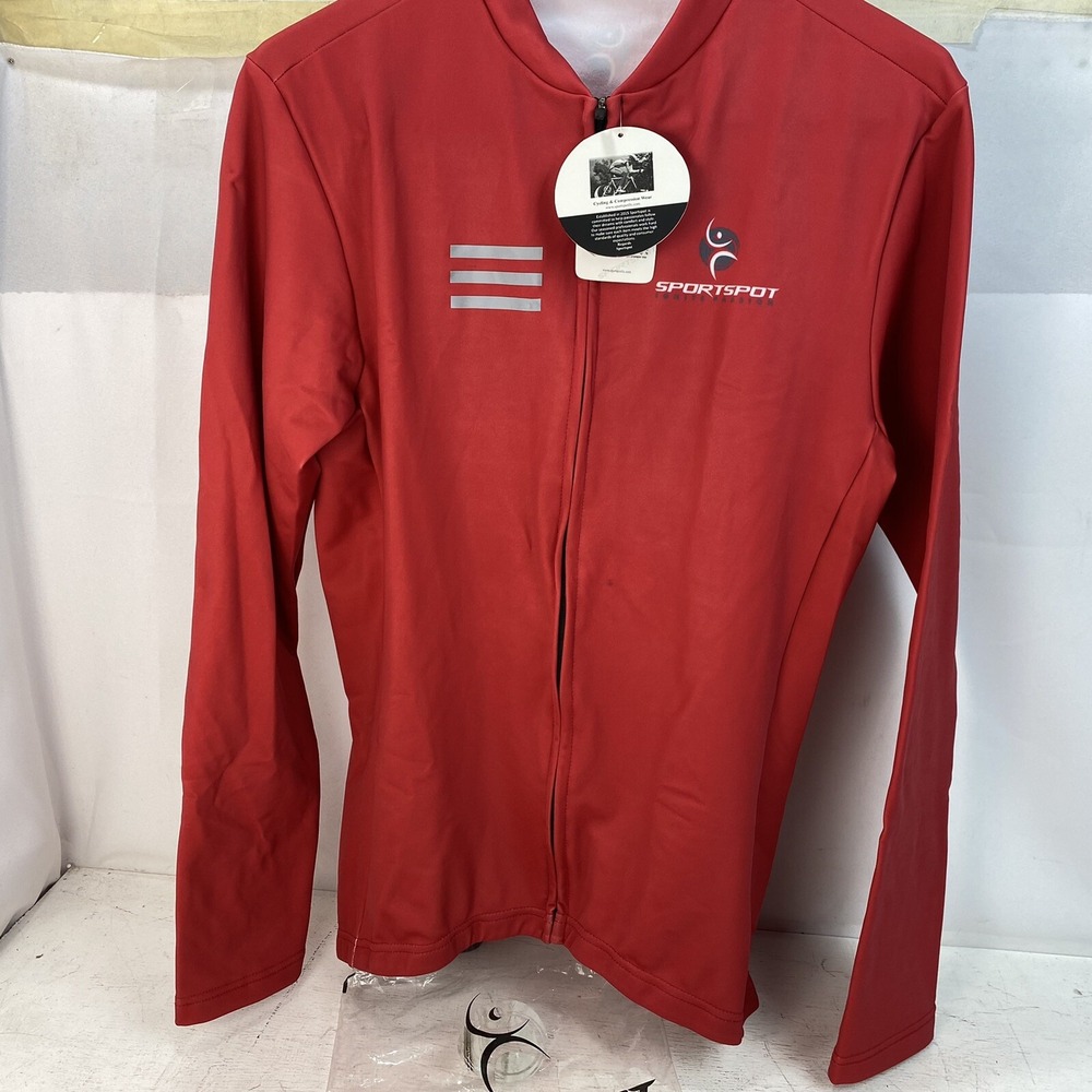 Sportspot Men's Cycling Red Cycling Shirt Full Sleeve Cycling Jersey, Size - 2XL